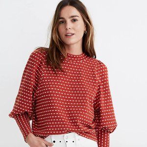 Madewell - Puff-Sleeve Mockneck Top in Bow-Tie
